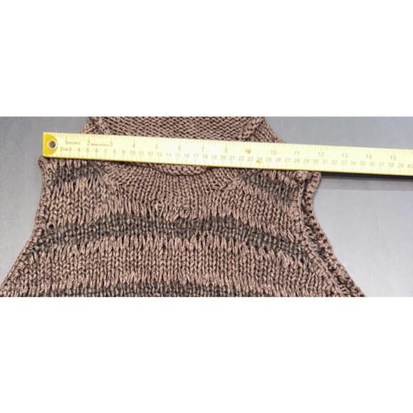 Oscar De La Renta Brown Straw Boho Festival Hippie Beach Nature Tank Top Small - Picture 6 of 13